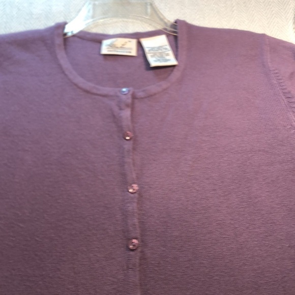 Vintage Kathie Lee Lavender Sz L Pit to Pit 22 3/4” Cardigan Sweater Acylic Soft - Picture 11 of 15